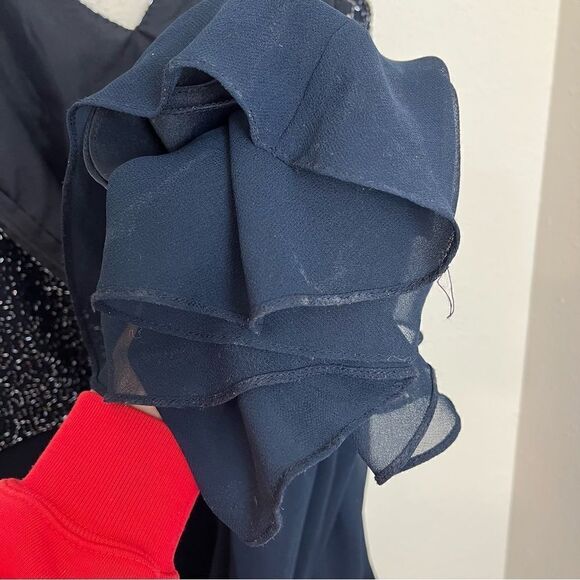 JKARA Navy Sequin Mother of Bride Evening Gown - Picture 11 of 13